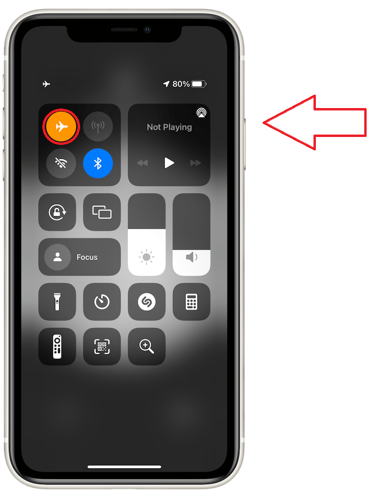 airplane mode control center one