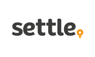 Settle logo in black with white background