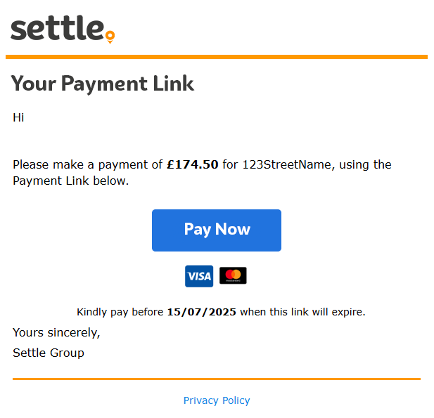 Pay By Link Payment Request Email 2