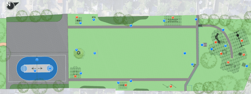 Graphic design of proposed plan for redevelopment of Nightingale Park