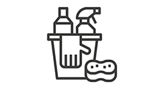 Communal cleaning and waste icon